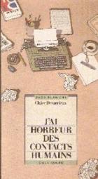 Couverture J'ai horreur des contacts humains  